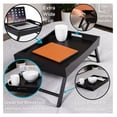thumbnail image 4 of DyGTyX Wood Bed Tray for Eating | TV Tray with Folding Legs | Laptop Table | Wide Breakfast Serving Lap Desk with Sides & Handles | Black, 4 of 9