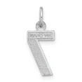 thumbnail image 3 of Auriga 14k White Gold Brushed Diamond-cut Number 7 Charm for Women (L-15.38 mm, W-7.65 mm), 3 of 6