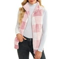thumbnail image 4 of WNEGSTG Winter Coats for Women Fleece Lightweight Plaid Vest Cozy Cardigan Zipper Womens Jacket with Pocket, 4 of 6