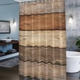 thumbnail image 6 of Brown Gray Wood Grain Shower Curtain, Vintage Farmhouse Country Style Waterproof Shower Curtain Set with 12 Hooks Lightweight Bath Curtains Fabric Bathroom Decor 72x72 Inches, 6 of 9