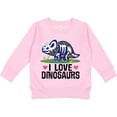 thumbnail image 2 of Inktastic Girl Dinosaur I Love Dinosaurs Toddler Sweatshirt, 2 of 4