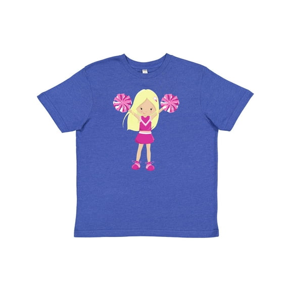 Inktastic Cheerleaders, Girl With Blonde Hair, Pink Uniform Youth T-Shirt
