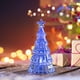 thumbnail image 4 of Adornos navideños Mini árbol de Navidad de cristal luminoso Adorno de escritorio Regalo navideño para niños Luces decorativas, 4 of 5