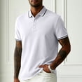 thumbnail image 2 of KLHDSF Men's Polo Shirts Short Sleeve Casual Knit Polo Shirt Vintage Golf T Shirts Old Money Tops White M, 2 of 6
