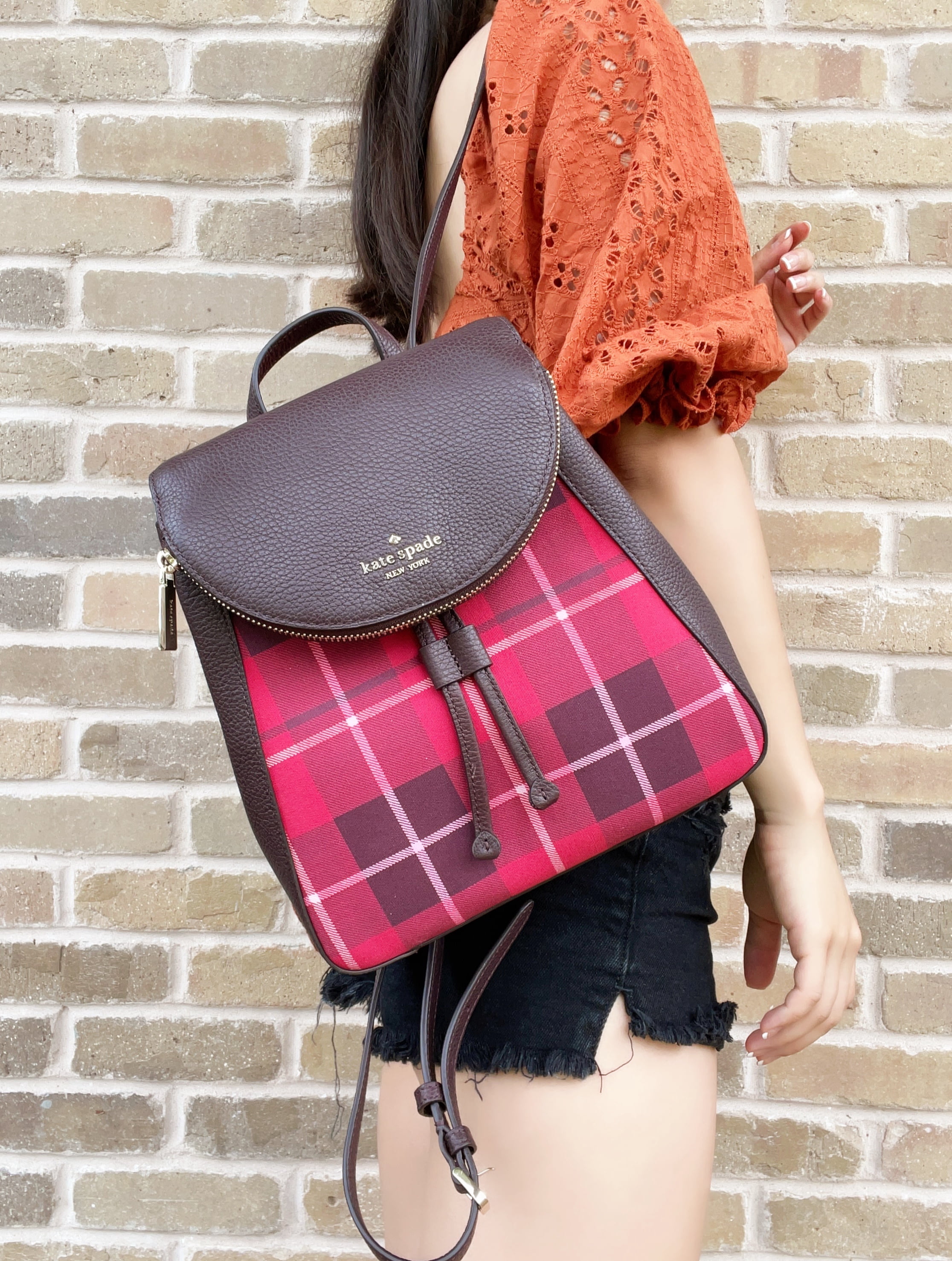 Kate Spade Leila Plaid Medium Flap 