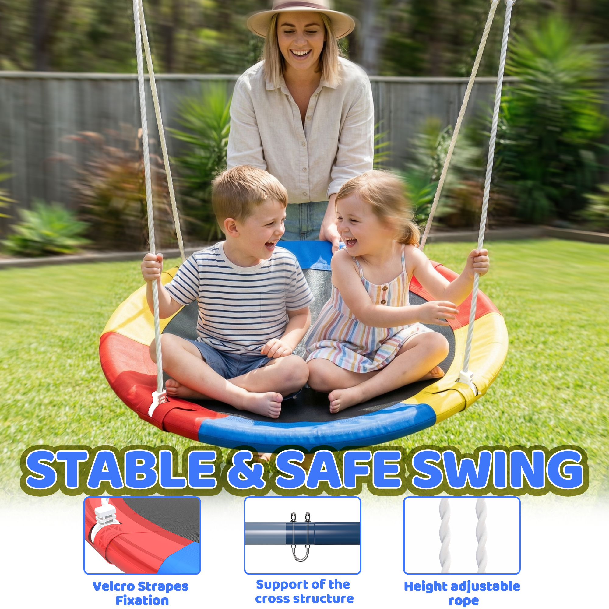 Mersco Swing Set for Backyard with Stand, Swing Heavy Duty 440lbs Metal Outdoor Swing Stan - detail 5