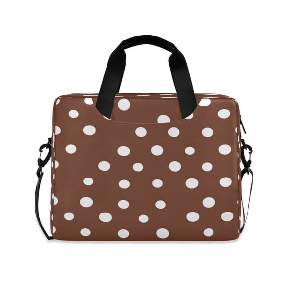 16inch Laptop Briefcase, Business Laptop Bag with Detachable Strap & Padded Compartment, Water-Resistant Polyester,Polka Dots