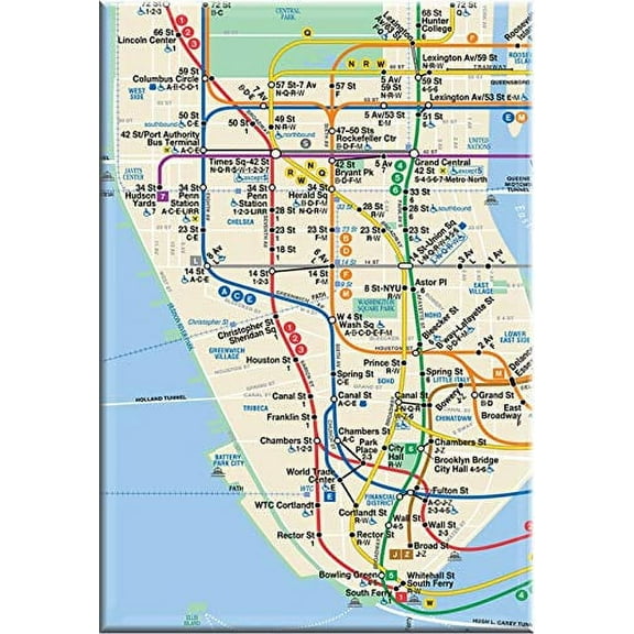 New York City Subway Map Magnet 2x3 Inches