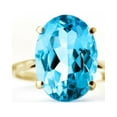 thumbnail image 4 of Galaxy Gold 14K Solid Gold 8 Carat Natural Blue Topaz Oval Ring for Women - Yellow Gold Fine Jewelry, 4 of 5