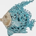 thumbnail image 2 of Corner Merchant Ocean Decor Coral Reef Angelfish Sculpture Beach Home Decor Coastal Tabletop Collection 12 in x 11 in (Turquoise), 2 of 5