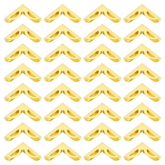 17mm Metal Book Corners, 50pcs Photo Corners Book Corners Protector Metal for Scrapbook Book Binding, Gold Style 2