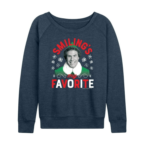 ELF - Christmas Smilings My Favorite - Women's Lightweight French Terry Long Sleeve Shirt