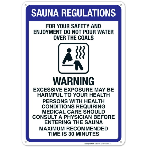 Sauna Regulations Sign, Pool Sign,