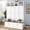 White + MDF, variant on ChenyueFurn Farmhouse Entryway Organizer, Hall Tree Bench with Cubbies, Hooks & Storage Cabinet,Black