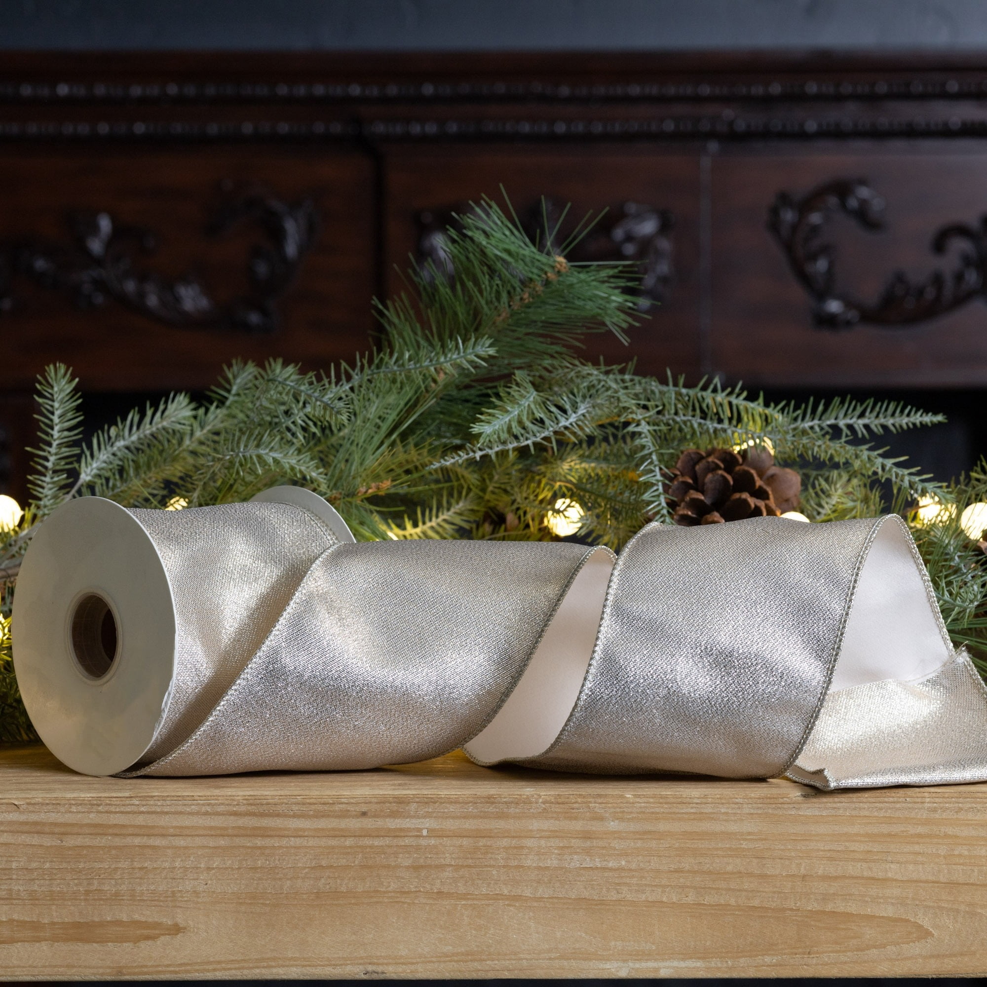 Wired Polyester Ribbon 4" x 10 yds.