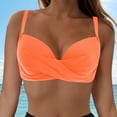 thumbnail image 2 of TOWED22 Women Underwire Bikini Top Only Push Up Swim Top Bra Swimsuit Tops Padded Bathing Suit Top-Orange,XL, 2 of 9