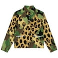 thumbnail image 4 of Jackets for Women Winter Coat Jackets Flannel Stand Collar Jacket(Glitter Leopard Camo Print,Size:S-4XL), 4 of 7