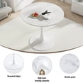 thumbnail image 6 of KATBOC 5-Piece Modern Dining Set, 4 Velvet Upholstered Chairs with Tulip Table, Compact Space-Saving Quick Assembly for Kitchen Dining Room Small Apartments, Black and White, 6 of 6