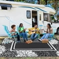 thumbnail image 7 of Outdoor Bordered Floral Rug Waterproof Patio Rug-Outdoor Carpet Mat Reversible Plastic Straw Outside Outdoor Rug for RV Porch Deck Balcony Backyard Easy Cleaning, 7 of 7