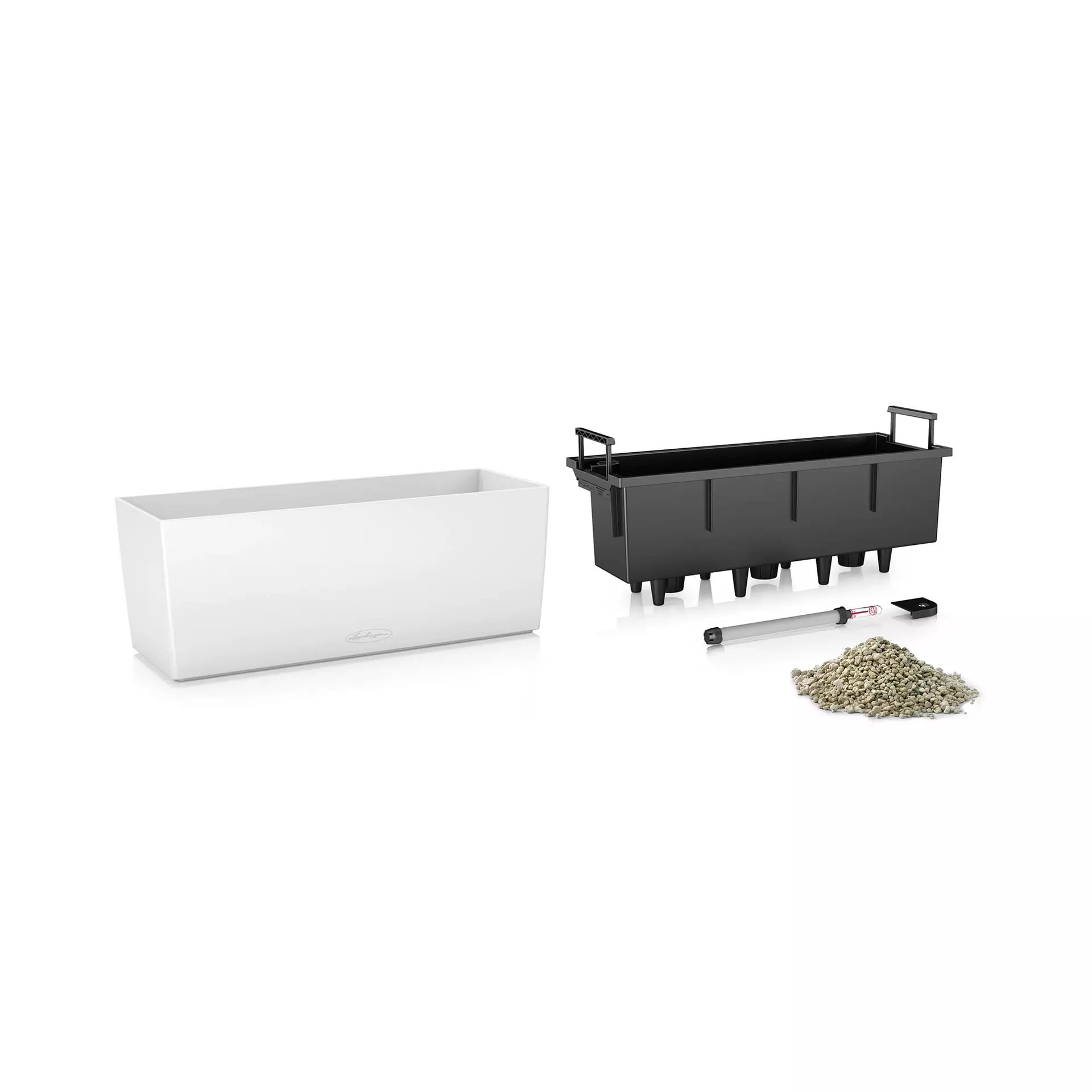 Lechuza USA 20" White Rectangular Balconera Outdoor Window Planter