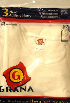 GRANA Men's Undershirts, White Cotton A-Shirts, 3 Pack