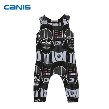

Canis Summer Infant Kids Baby Boys Romper Bodysuit Sleeveless Round Neck Fashion Star Wars Jumpsuit Casual Clothes Outfits 0-3Y