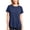 Navy, variant on Maplenight Athletic T Shirts for Women Breathable Mesh Crew Neck Short Sleeve Tees Curved Hem Gym Workout Sport Shirts