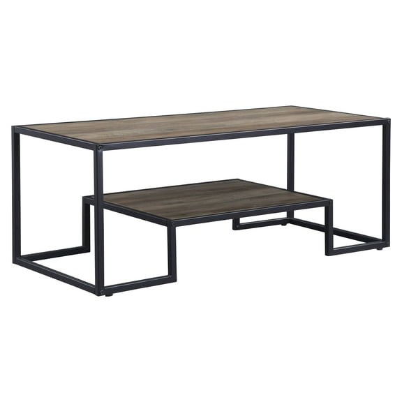 ACME Idella Rectangular Coffee Table in Rustic Oak and Black