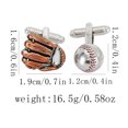 thumbnail image 2 of Set de gemelos de béisbol con temática deportiva y guantes para hombre, 2 of 3