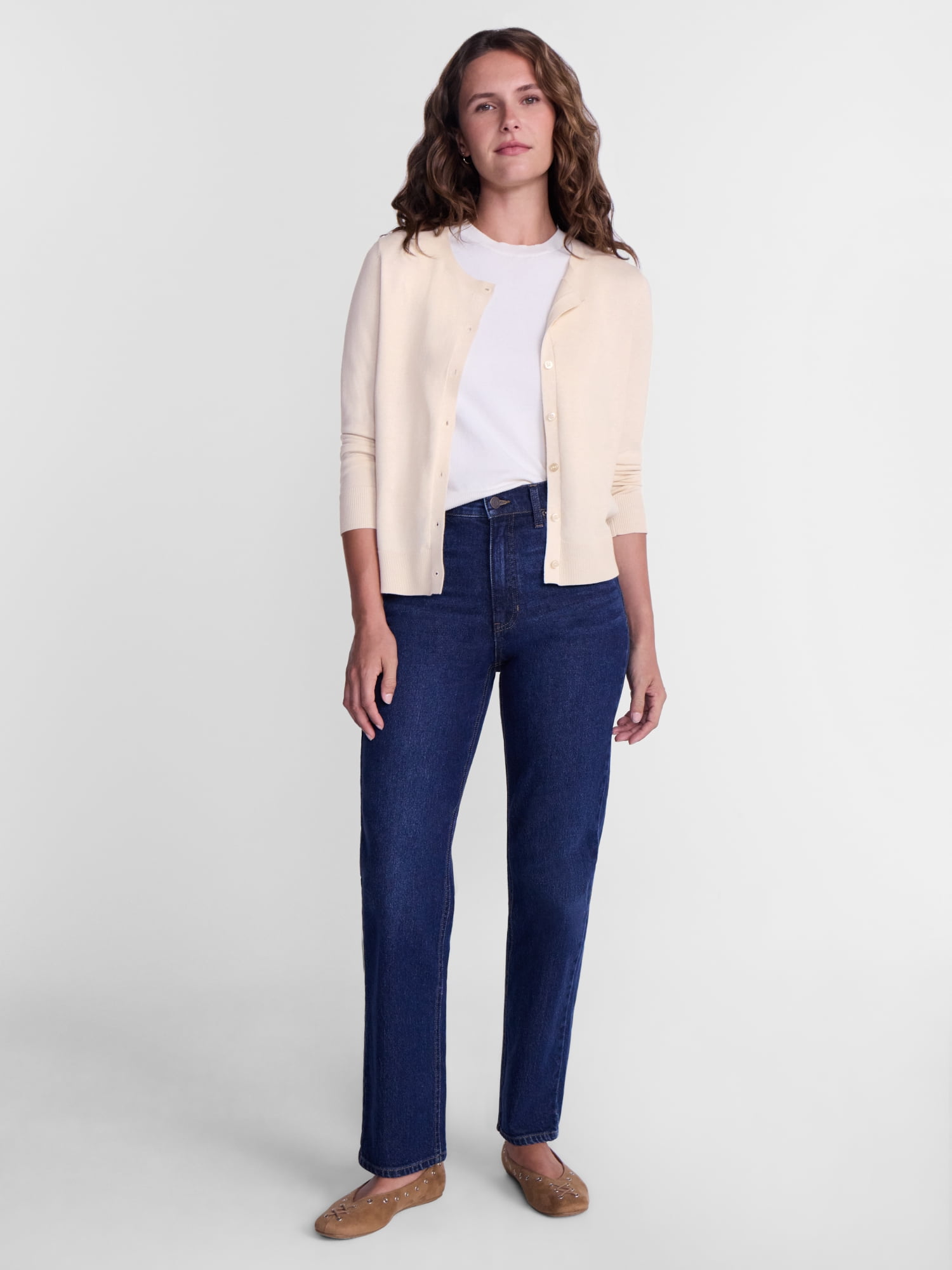 Time And Tru Women's Fine Gauge Cardigan Sweater, Lightweight, Sizes XS-XXXL