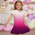 thumbnail image 2 of Little Girls Pique Polo Short Sleeve Pleated Skirt Dress Back to School Uniform Summer Casual Flowy Dresses, 2 of 5
