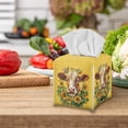 thumbnail image 3 of ZUXONGSY Sunflower Square Tissue Box Covers Cow PU Leather Tissue Cube Box Cover Customized Printed Tissue Cover Stylish Tissue Box Cover Bathroom Accessories Decoration, 3 of 7
