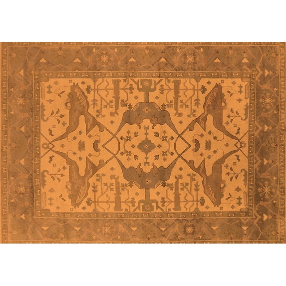 Ahgly Company Indoor Rectangle Oriental Orange Industrial Area Rugs, 2' x 3'
