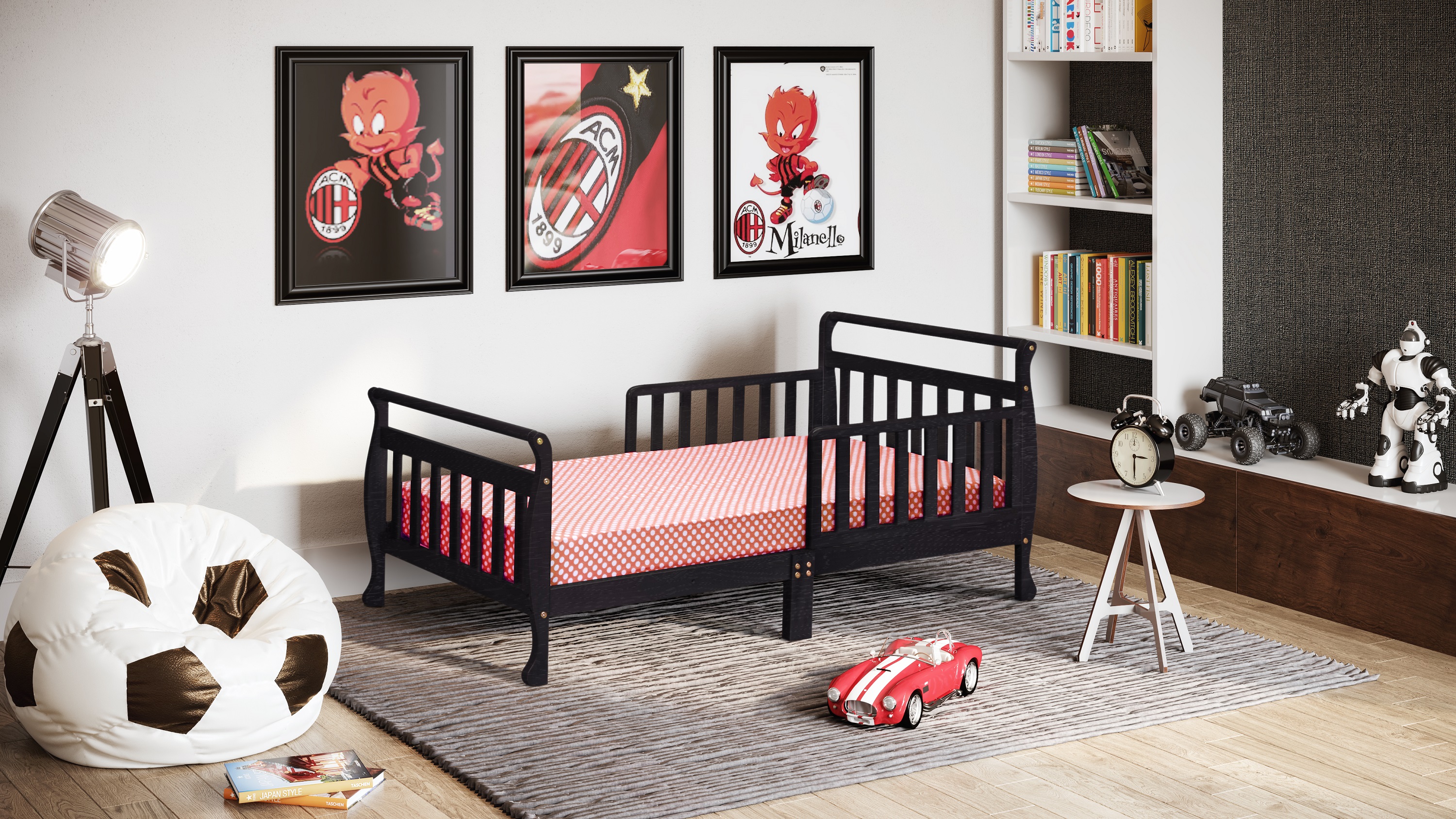 Athena Classic Sleigh Toddler Bed, Black - image 2 of 3