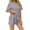 Gray, variant on DYTTDG Women's Silk Short Sleeve Pajama Set | 2-Piece Ruffle Hem Top & Drawstring Shorts with Side Pocket, Solid Color Loungewear for Summer