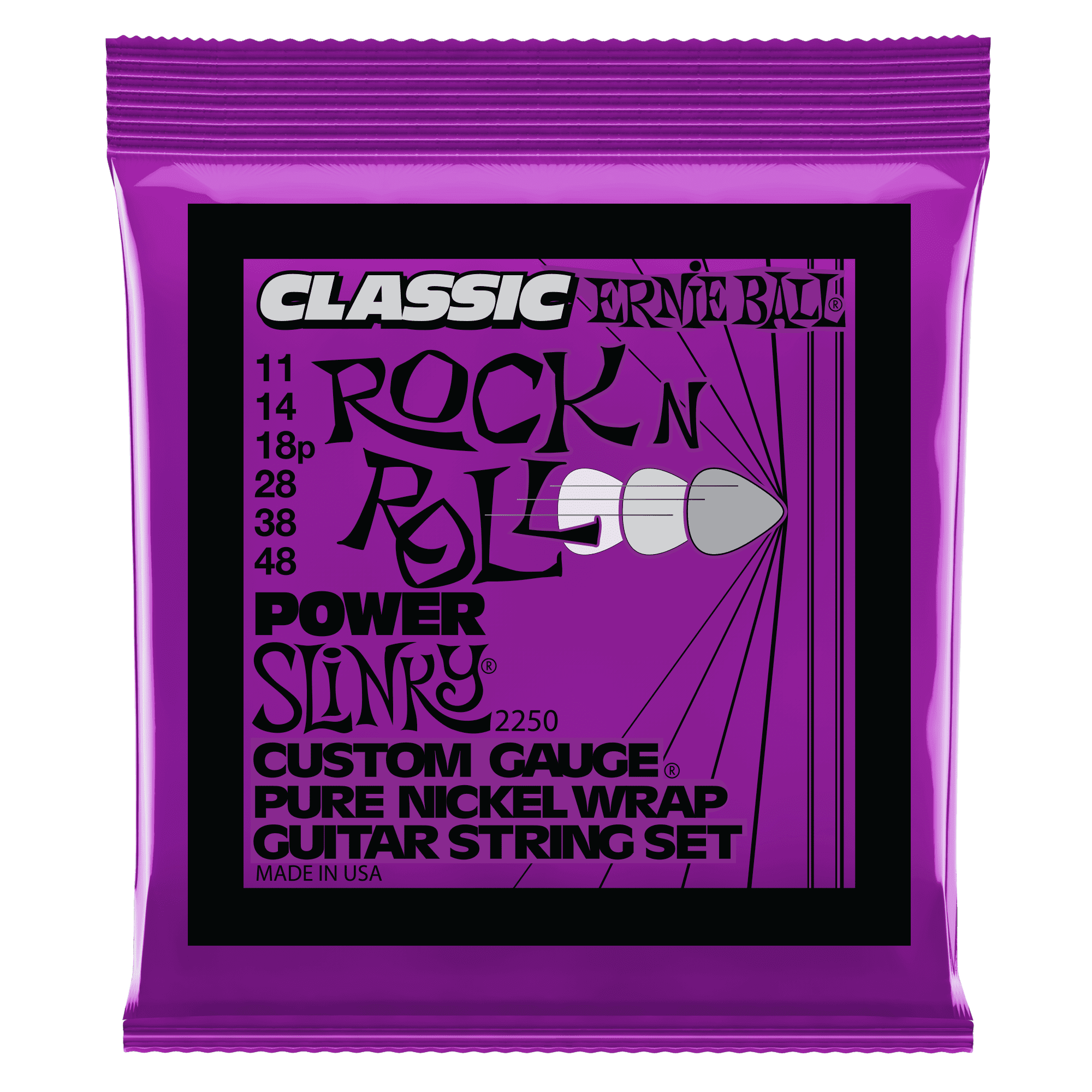 12 PACK Classic Ernie Ball 2250 Rock N Roll Power Slinky Electric Guitar Strings 11-48
