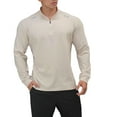 thumbnail image 2 of pstuiky Camisas de manga larga abrigadas para hombre, Camiseta deportiva informal de manga larga para hombre, color liso, con cuello alto, media cremallera y hebilla, ajustada m, 2 of 7