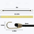 thumbnail image 2 of 10 Pieces Bungee Cords with Mini Bungee Hooks Heavy Duty Universal Bungee Cord Bungee Cords with 2 Heavy Duty Hook Straps for Tent Camping Motorcycle Trailer Luggage Car and Bike, Black, BR-Vie, 2 of 5