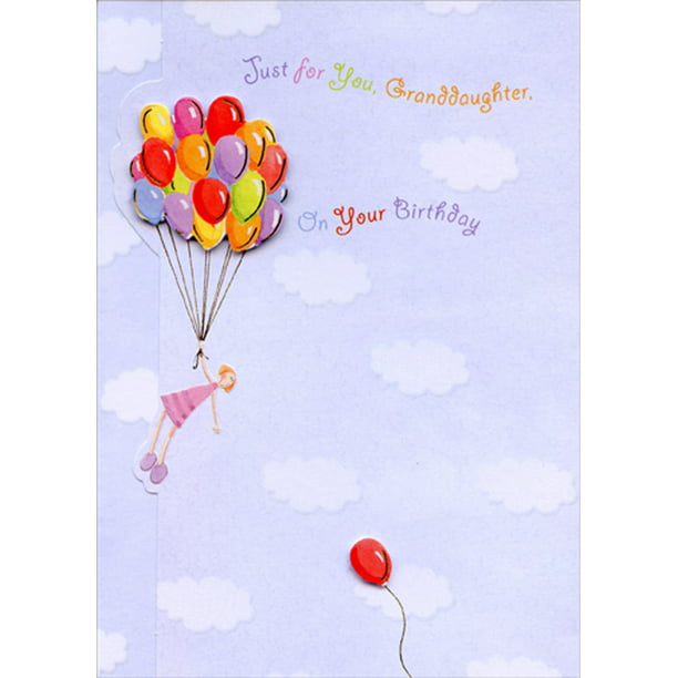 Corrode idea Muddy Designer Greetings 3D Tip On Balloons and Floating Girl Hand Decorated  Designer Boutique Keepsake Birthday Card for Granddaughter - Walmart.com