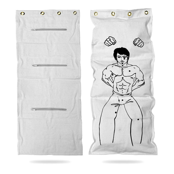 Wing Chun Wall Punching Bag Kung Fu Strike Points Canvas Target Sectional Bag 33"H x 14"W