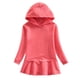 thumbnail image 1 of Odeerbi Niñas Sudaderas Con Capucha Vestido Plisado Sudadera de Algodón Vestido Color Sólido Manga Larga Vestido Suelto, 1 of 3