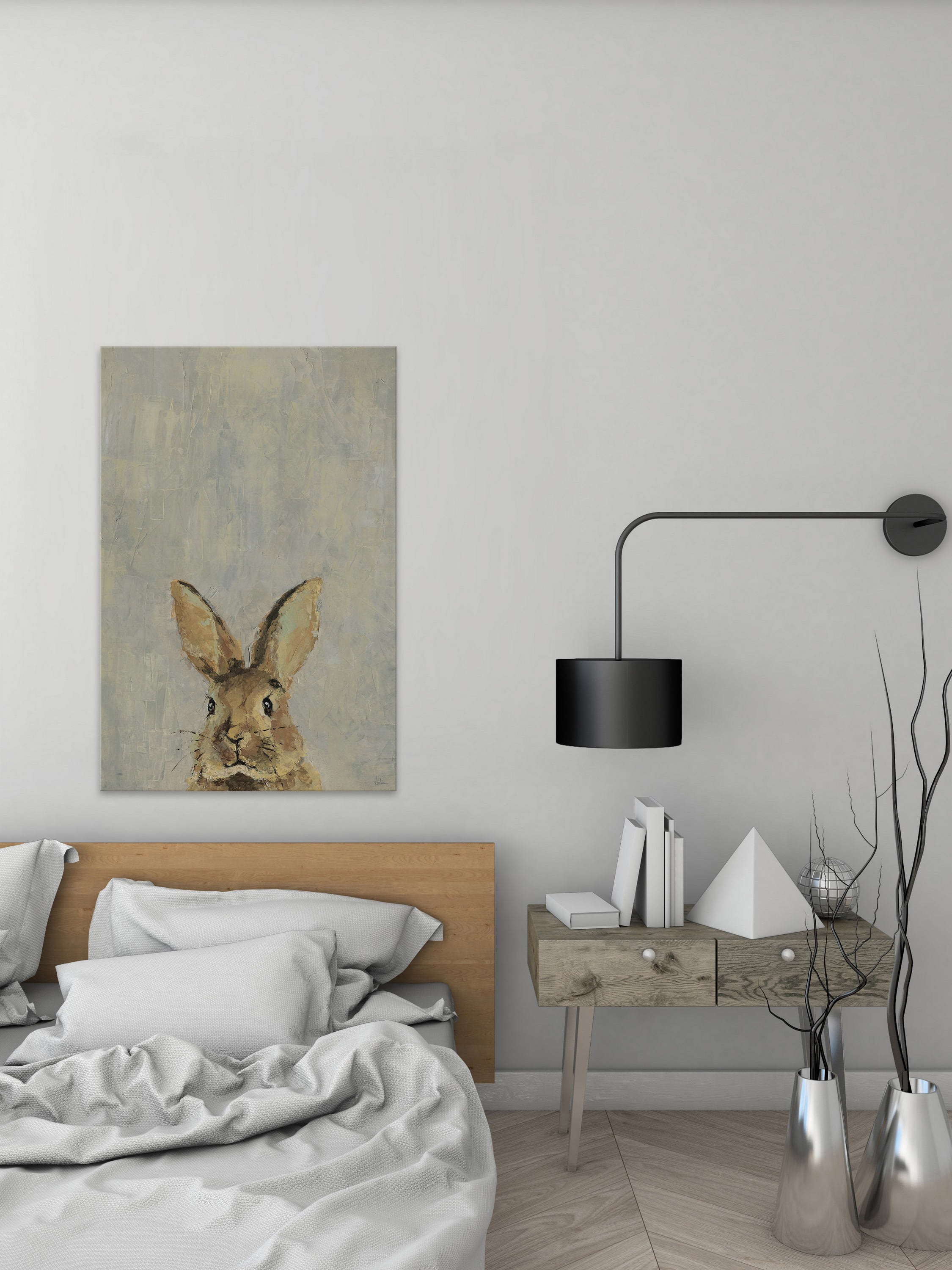 What up Rabbit Painting Print on Wrapped Canvas