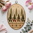 thumbnail image 7 of Canvas Wall Art Vintage Christmas Xmas Reindeer Winter Holiday Deer Trees Antlers Oval Framed Canvas Prints Vintage Wall Hanging Decor for Home Decorations 8.6"x11.4", 7 of 7