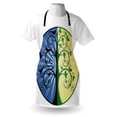 thumbnail image 3 of Tree of Life Apron Yin Yang Life and Death Tree in Different Colors with Bird Silhouettes, Unisex Kitchen Bib Apron with Adjustable Neck for Cooking Baking Gardening, Green Blue Black, by Ambesonne, 3 of 3