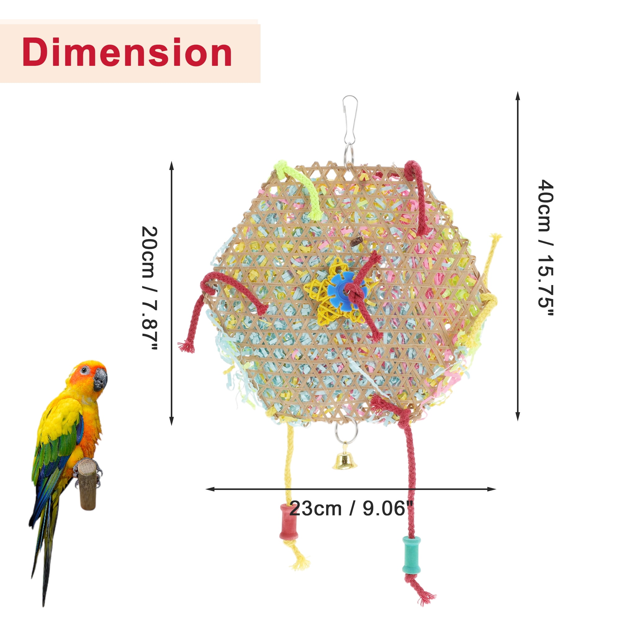 Unique Bargains 2 Pcs Bird Parrot Toys Bird Hanging Foraging Shredder Toys Bird Toys Bird Cage Accessories Cage Toys for Cockatiel Parakeet Parrot