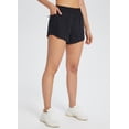 thumbnail image 3 of BALEAF Women's Running Shorts 4" Quick Dry High Waisted Athletic Workout Shorts with Liner Zipper Pocket Black L, 3 of 7