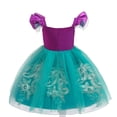 thumbnail image 3 of Girls Embroidery Mermaid Party Dress Kids Ariel Dress up Costume, 3 of 7
