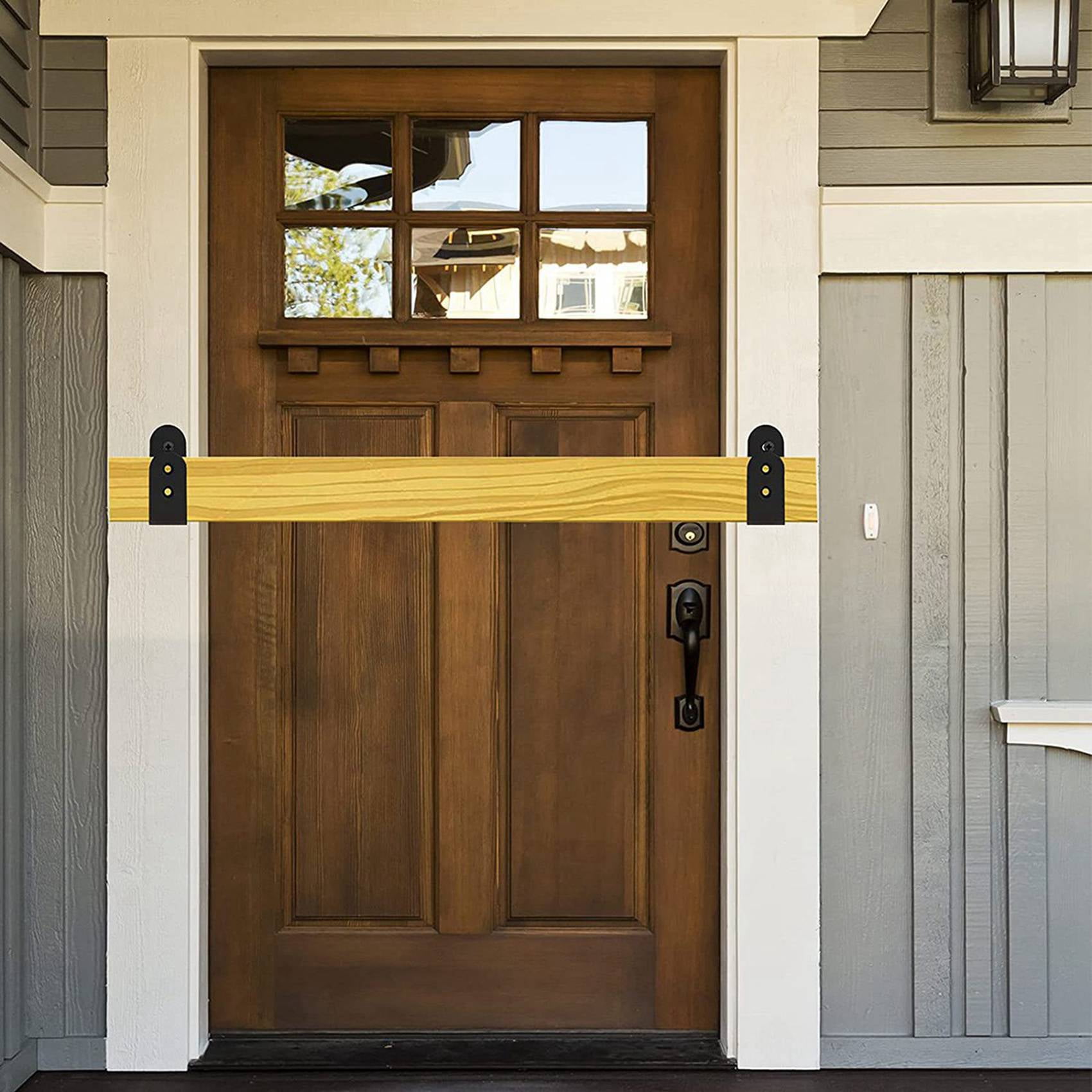 4 Pack Door Barricade U Brackets Open Bar Security Door Brackets for Home,Garage Door Reinforcement Fits 2X4 Boards