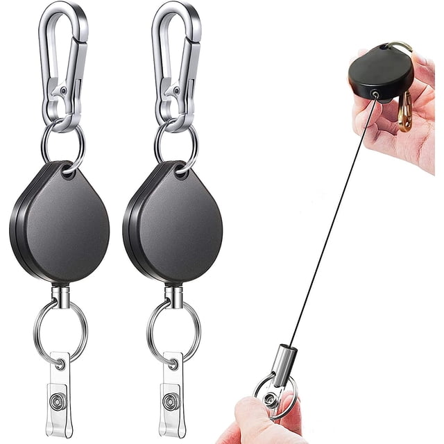 Juego de 2 llaveros retráctiles.