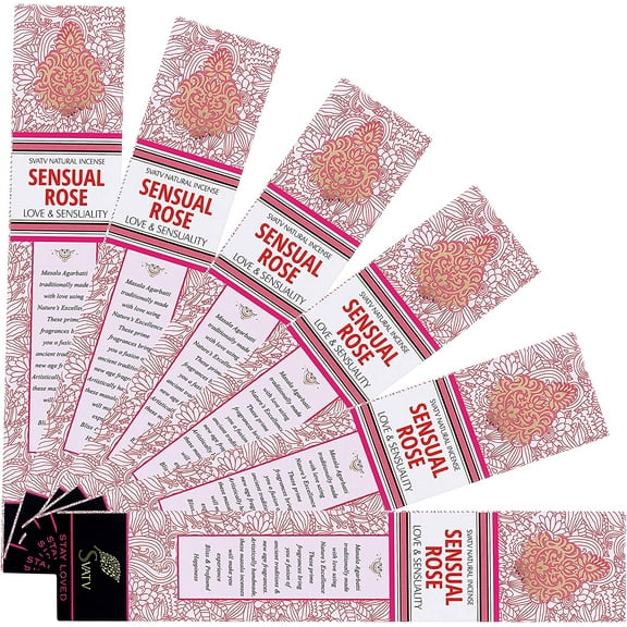 SVATV Herbal & Ancient Method Rose Incense Stick with pack of 2 Incense for Meditation, Yoga, Spiritual, Aromatherapy Energy Cleansing & Calm Down The Mind - 15g x 2 incense | 30g | 1.05oz